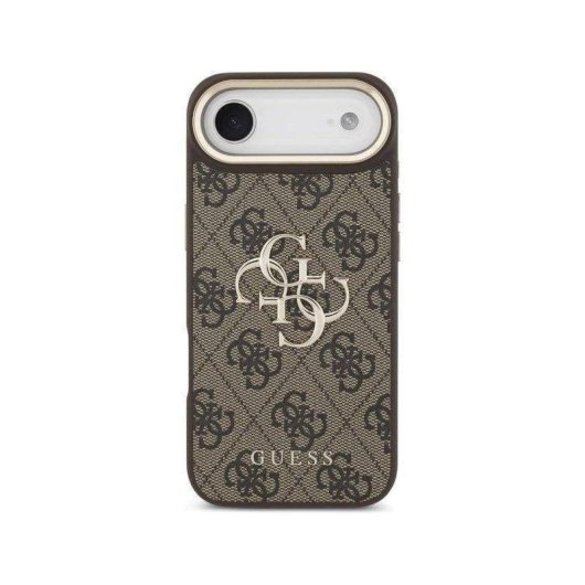 Funda para móvil Guess Air carcasa rígida marrón con logo dorado para iPhone 4G