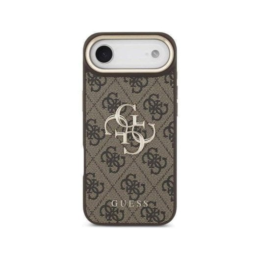 Funda para móvil Guess Air carcasa rígida marrón con logo dorado para iPhone 4G