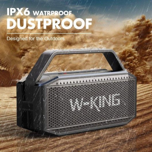 Altavoces W-King Bluetooth Portátil 60W RMS IPX6 con Graves Profundos y Llamadas Manos Libres