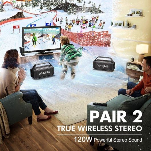 Altavoces W-King Bluetooth Portátil 60W RMS IPX6 con Graves Profundos y Llamadas Manos Libres