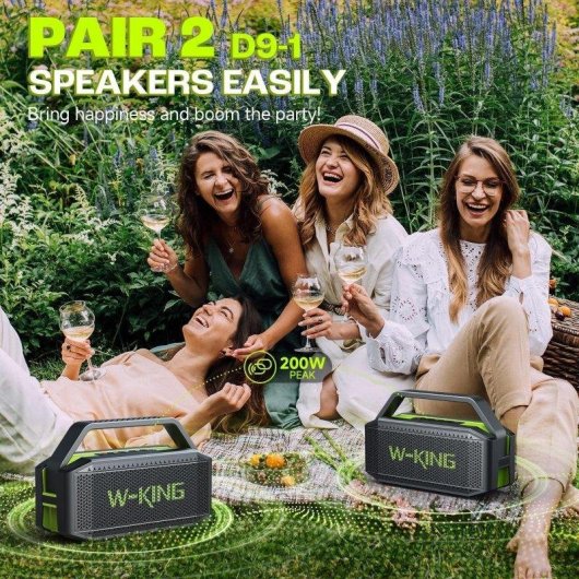 Altavoces W-King Portátil Bluetooth 60W Resistente Agua y Batería 40h