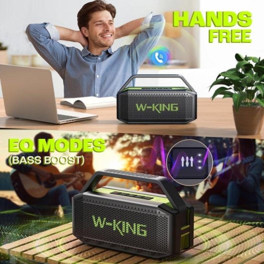 Altavoces W-King Portátil Bluetooth 60W Resistente Agua y Batería 40h