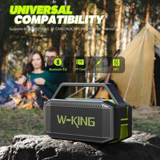 Altavoces W-King Portátil Bluetooth 60W Resistente Agua y Batería 40h