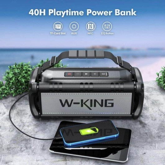 Altavoces W-King Bluetooth Portátiles 90W con batería y resistencia IPX6