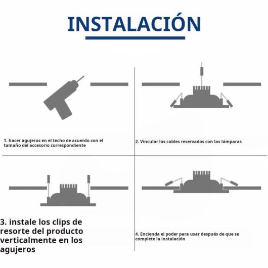 Lámpara Techo Led Autrucker 5w Empotrable 75-80mm Paquete 8 Unidades