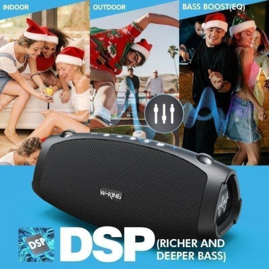 Altavoces W-King Bluetooth portables 120W avec batterie externe et IPX6