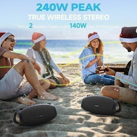Altavoces W-King Bluetooth portables 120W avec batterie externe et IPX6