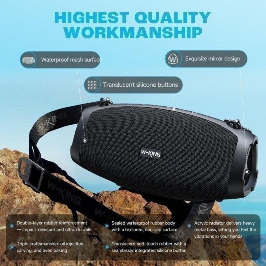 Altavoces W-King Bluetooth portables 120W avec batterie externe et IPX6