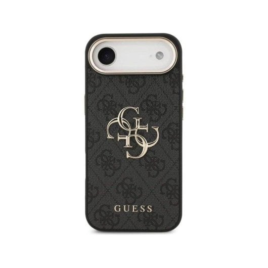 Capa Guess Polipiel Preta com Grande Logo Dourado para iPhone Air