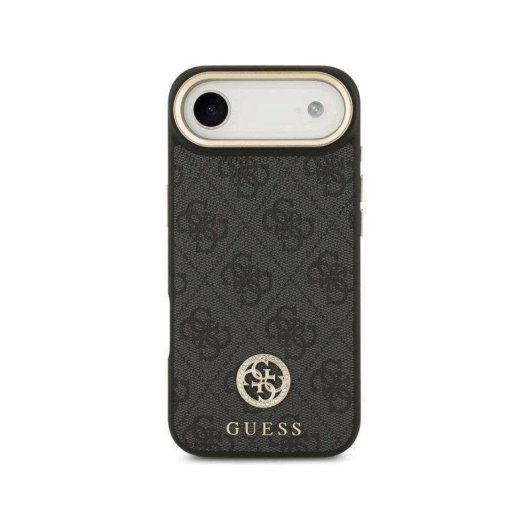 Funda para móvil Guess Hülle mit breitem Riemen Polipiel Schwarz Logo Strass für iPhone Air