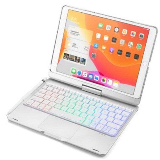 Capa com Teclado Bluetooth Royal Bailey F102ats para iPad 10.2/Air 10.5/Pro 10.5 Prateado