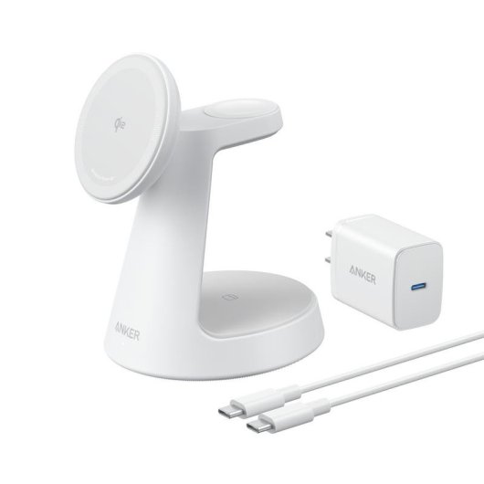 Carregador sem fios Anker MagGo Qi2 USB-C Branco