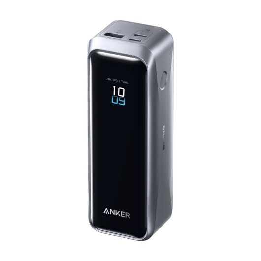 Power Bank Anker Prime 20.100 mAh, 220W, Pantalla, Carga Rápida, 2 USB-C y USB A, Plata