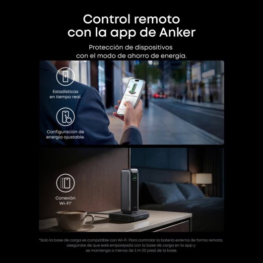 Power Bank Anker Prime 20.100 mAh, 220W, Pantalla, Carga Rápida, 2 USB-C y USB A, Plata
