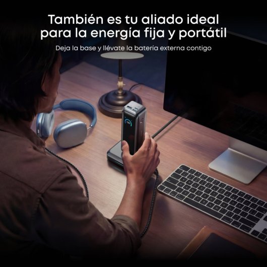 Power Bank Anker Prime 20.100 mAh, 220W, Pantalla, Carga Rápida, 2 USB-C y USB A, Plata