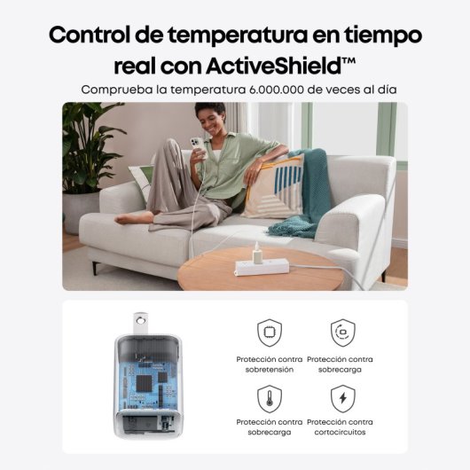 Cargador de Pared Anker Nano 30W, 1 USB-C, Blanco