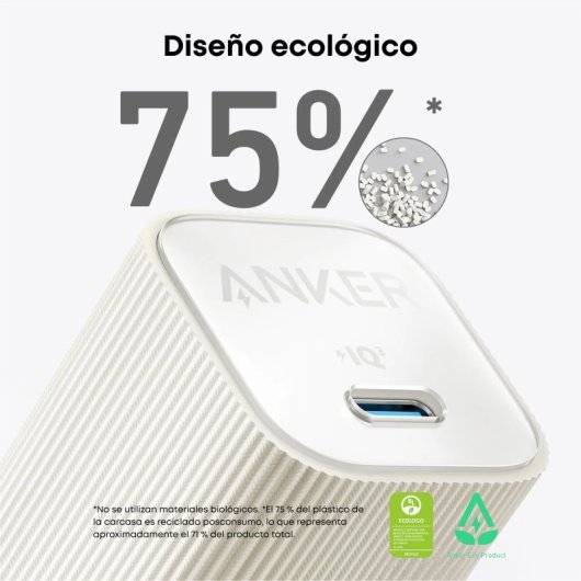 Cargador de Pared Anker Nano 30W, 1 USB-C, Blanco