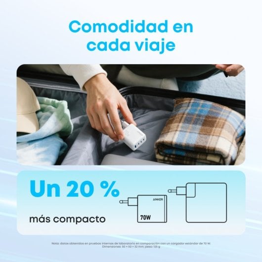 Cargador de Pared Anker Zolo, Carga Rápida Qi 70W, 3 USB-C, 1 USB-A PD 3.0, Negro