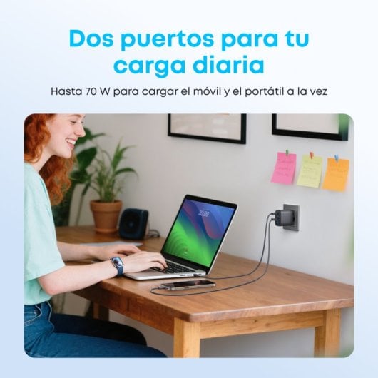 Cargador de Pared Anker Zolo, Carga Rápida Qi 70W, 3 USB-C, 1 USB-A PD 3.0, Negro