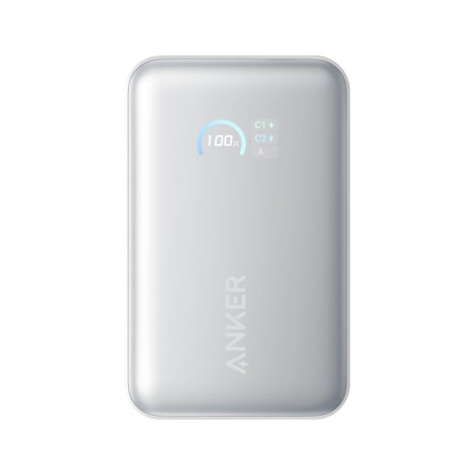 Power Bank Anker Nano 10.000 mAh, 45W, 1 USB-C, Cable retráctil USB-C, 1 USB-A Blanco