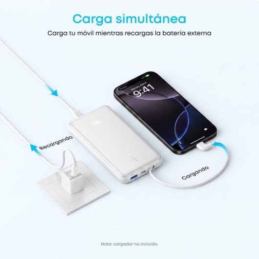 Power Bank Anker Zolo 10000 mAh 30 W Blanco