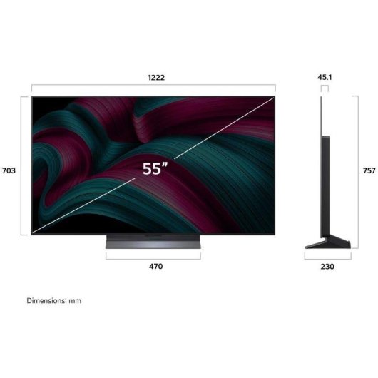 TV LG OLED evo OLED55C57LA 55" 4K UltraHD 120Hz Smart TV WebOS HDR10 Dolby Vision