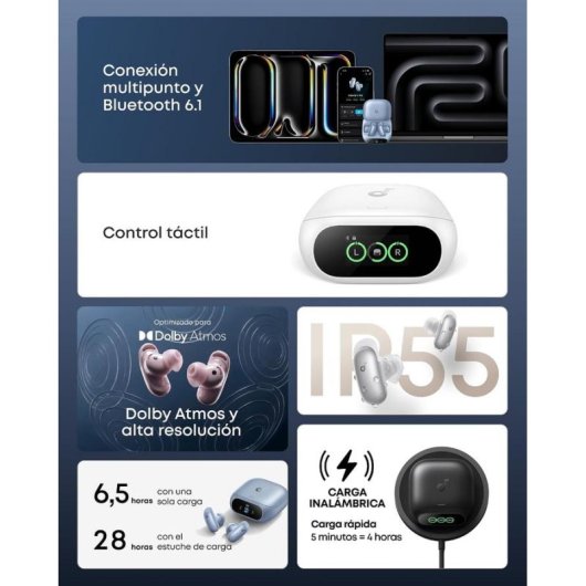 Soundcore Liberty 5 Pro, ecouteurs Bluetooth sans fil avec reduction de bruit, noirs