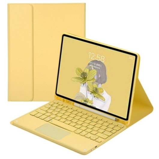 Funda con Teclado Bluetooth Royal Bailey para iPad Air 11/10.9/Pro 11 Amarillo