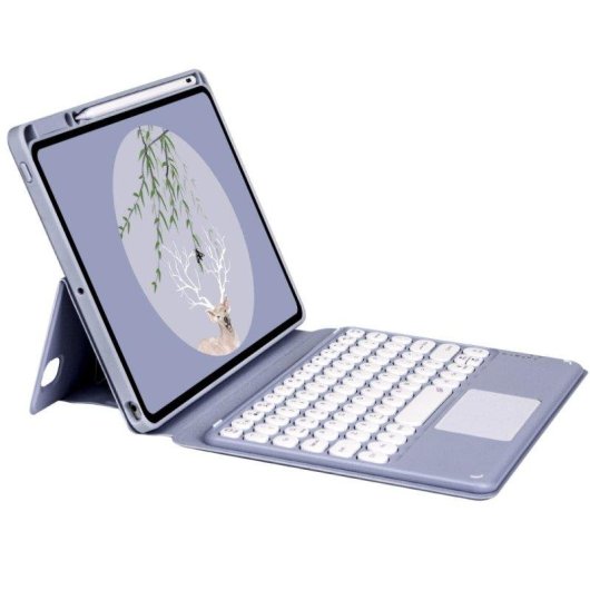 Funda com Teclado Bluetooth para iPad 9.7 Royal Bailey Sy006c-2 Roxa
