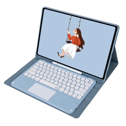 Cover con Tastiera Bluetooth Royal Bailey per Samsung Tab S6 Lite 10.4" Ym-p610c Ultra-sottile