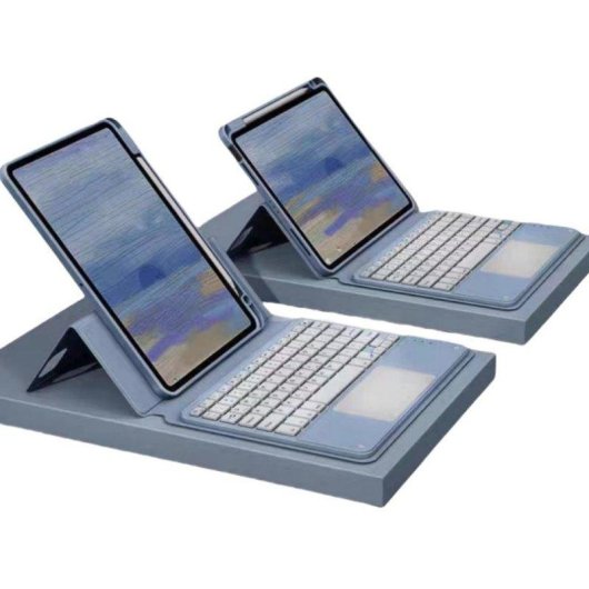 Capa com Teclado Bluetooth para iPad 9.7 Royal Bailey Sx006c-1 Azul