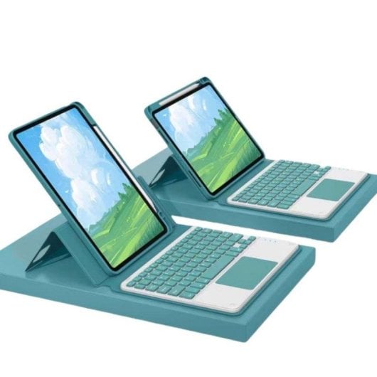 Funda con Teclado Bluetooth Royal Bailey Sx11c-1 para iPad Air 11/10.9/Pro 11 Verde