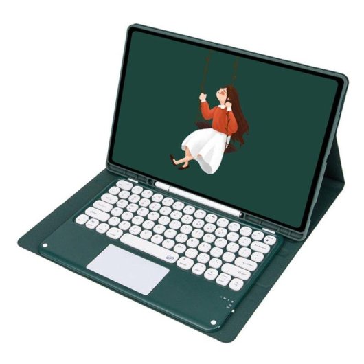 Funda con Teclado Bluetooth para Samsung Galaxy Tab A8 10.5" Royal Bailey Ym-x200c Verde