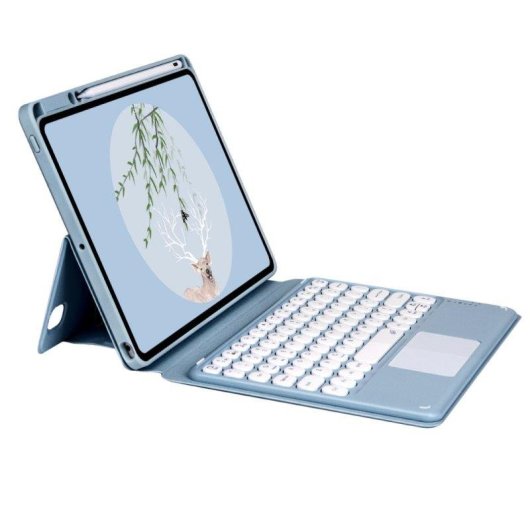 Capa com Teclado Bluetooth Royal Bailey Sy006c-1 para iPad 9.7 Azul