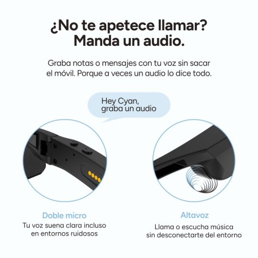 Ksix Vector Con Cámara Full Hd Gafas Inteligentes, Ai, Audio Open-ear, 2 Lentes Uv400, Ip65 Y App Heycyan