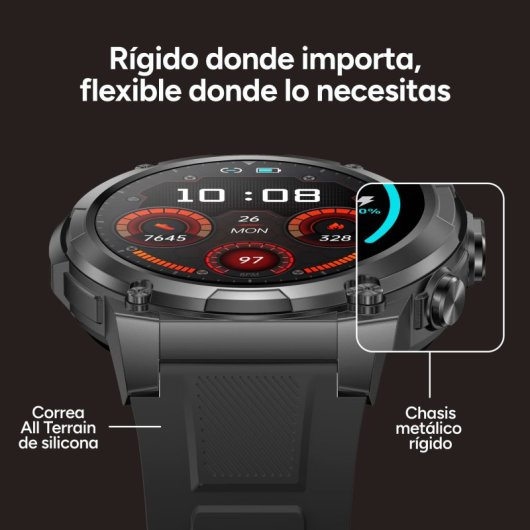 Ksix Explorer 2 Con Gps Doble Banda Smartwatch, Navegación Abc, 5atm, Amoled, Deportes Avanzados, 15 Días Batería, Negro