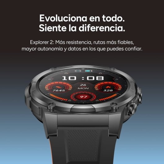 Ksix Explorer 2 Con Gps Doble Banda Smartwatch, Navegación Abc, 5atm, Amoled, Deportes Avanzados, 15 Días Batería, Negro