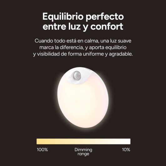 Ksix  Luz Led Sense Dot, Sensor De Movimiento, 40lm, 4000k, Batería De Litio 600mah, Recargable Usb-c, Sensor De Movimiento, 40lm, 4000k, Batería De Litio 600mah, Recargable Usb-c