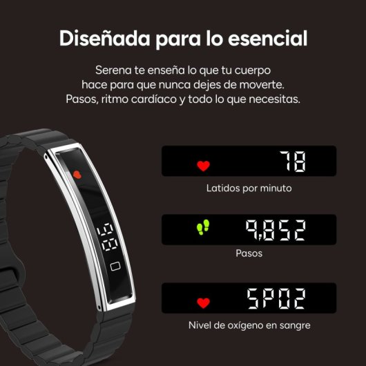 Ksix Serena Ultraligera Con Pantalla Smartband, 100 Modos Deporte, Sueño Y 7 Días De Batería, 2 Correas, Caja Plateada
