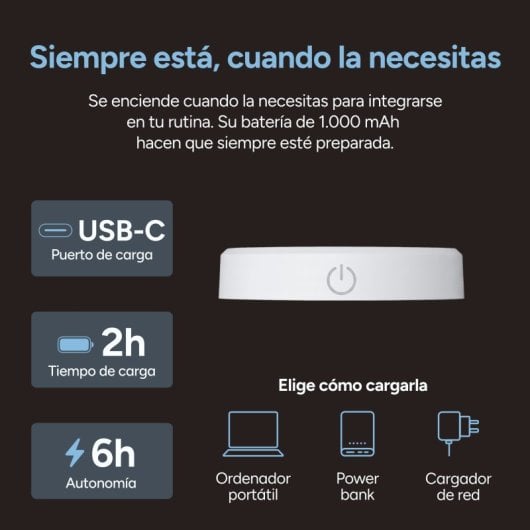 Lampada Ksix Sense Circle LED Sensore Movimento 90lm 3000K-6500K USB-C