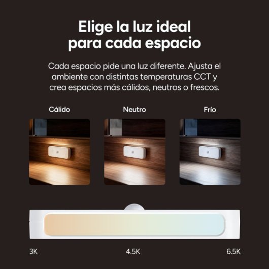 Ksix  Luz Led Sense Bar, Sensor De Movimiento, 50lm, Cct 3000k-6500k, Batería 1100mah Recargable Usb-c, Sensor De Movimiento, 50lm, Cct 3000k-6500k, Batería 1100mah Recargable Usb-c