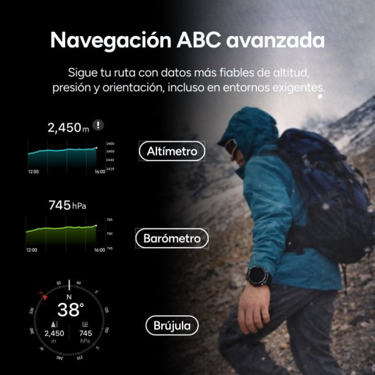 Ksix Explorer 2 Go Con Gps Doble Banda Smartwatch, Navegación Abc, 5atm, Amoled, Deportes Avanzados, 15 Días Batería, Naranja