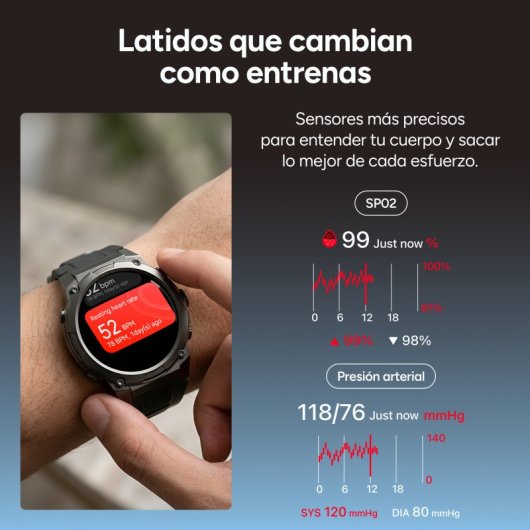 Ksix Explorer 2 Go Con Gps Doble Banda Smartwatch, Navegación Abc, 5atm, Amoled, Deportes Avanzados, 15 Días Batería, Naranja