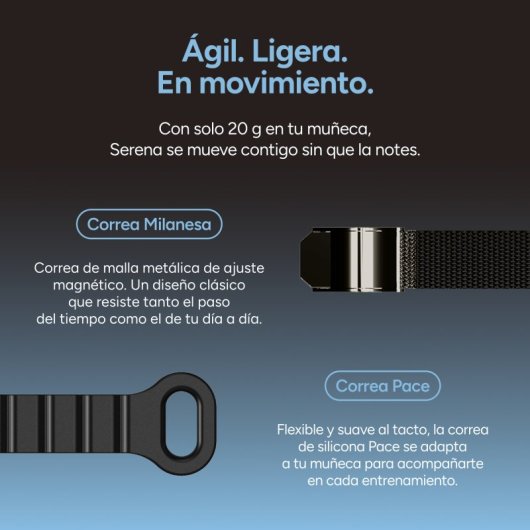 Ksix Serena Go Ultraligera Con Pantalla Smartband, 100 Modos Deporte, Sueño Y 7 Días De Batería, 2 Correas, Caja Negra