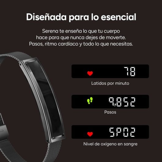 Ksix Serena Go Ultraligera Con Pantalla Smartband, 100 Modos Deporte, Sueño Y 7 Días De Batería, 2 Correas, Caja Negra