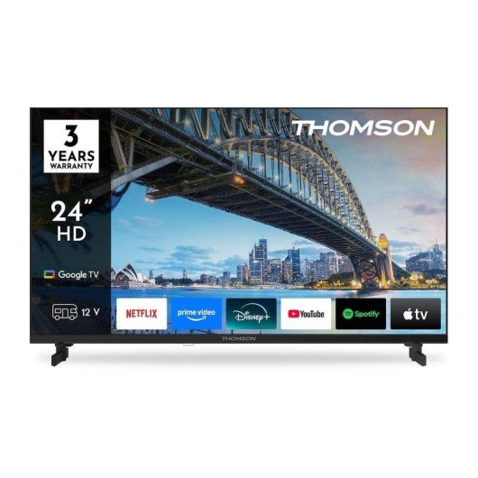 TV Thomson LED 24HG2S15C 24" HD 60Hz Smart TV Google TV Dolby Audio 12V