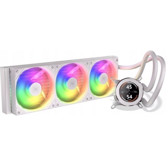 Refrigeração Líquida Krux HydroGlance 360 LCD White 360mm 3 Ventoinhas ARGB