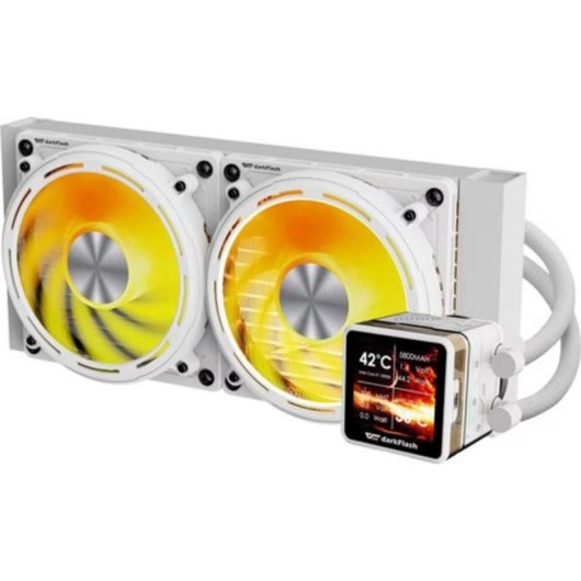 Refrigeración líquida Darkflash DE240 2 ventiladores ARGB 240 mm pantalla IPS base de cobre