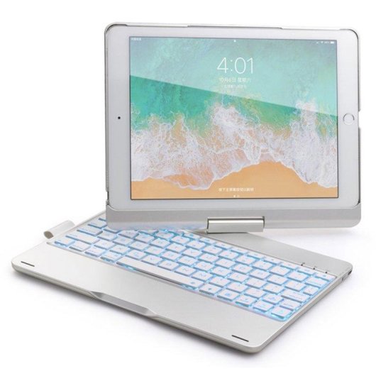 Funda con Teclado Bluetooth Royal Bailey F109as para iPad Air 5/4 y iPad Pro 11 Plata