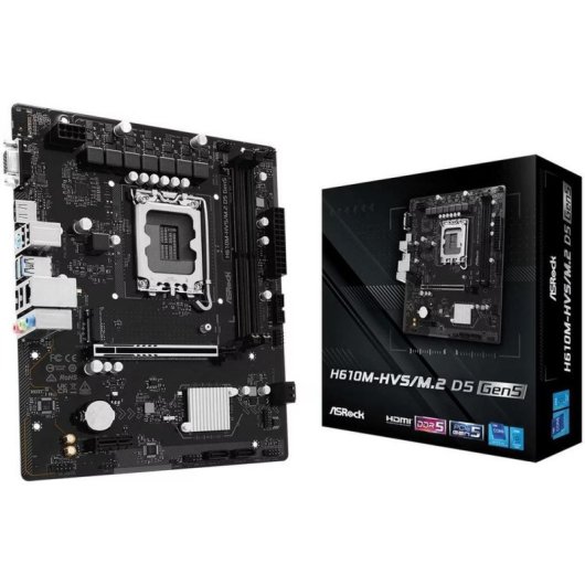 Scheda Madre AsRock H610M-HVS/M.2 D5 GEN5 Intel H610 LGA1700 DDR5 Micro ATX